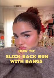 JADEYS MASTER CLASS: how to do a slick back with bangs ⭐️ #slickback  #hairtutorials #buntutorial #slickbun