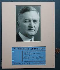1925-29 Disgraced Indiana Governor Ed Jackson autograph & photo set  Irvington---