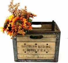 Vintage Wood And Metal Dairy Crate Southern Maid Inc Bluefield Etsy Metal Milk Crates Vintage Wood Milk Crates