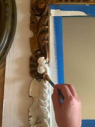 The gesso goes on opaque, but becomes much more. How To Paint A Mirror Frame Antique White A Well Purposed Woman