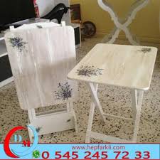 Ev Dekorunuza Ozel Tasarim Cantali Ikili Zigon Sehpalar Mobilya Fikirleri Boyanmis Mobilya Kendin Yap Dekorasyon