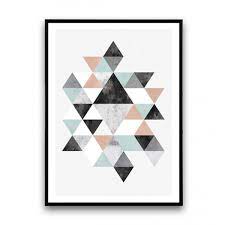 Triangle geometry euclidean, triangular geometry, yellow, pink, and black triangular illustration, angle, triangle, symmetry png. Cult Living Geometric Graphic Triangle Art Framed Print Cult Uk