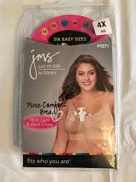 Nwt Jms Just My Size 4xl Nude Pure Comfort Bra With Wicking