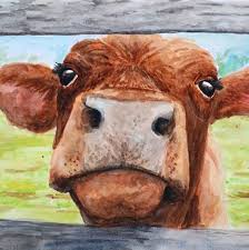 Baby Cow Print Cow Painting Cow Pictures Cow Art Farm Etsy Farm Animal Painting Cow Art Cow Painting