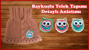 Baykuslu Firfirli Orgu Yelek Modeli Yapimi Orgu Yelek Orgu Modelleri