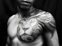 40 Tribal Lion Tattoo Designs For Men Mighty Feline Ink Ideas Tribal Lion Tattoo Tribal Chest Tattoos Mens Lion Tattoo