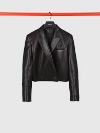 Cropped Leather Blazer Barbara Bui Leather Blazer Leather Leather Jacket