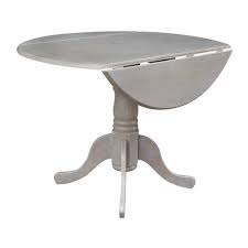 We also like that this table comes with adjustable levelers to ensure stability on uneven floors. 42 Mason Round Dual Drop Leaf Extendable Dining Table Washed Gray Taupe International Concepts Target