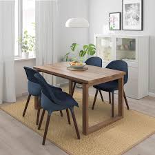 Morbylanga Baltsar Table And 4 Chairs Oak Veneer Brown Stained Black Blue Ikea In 2020 Dining Room Table Chairs Ikea Dining Sets Ikea