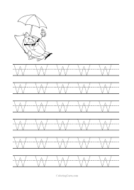 Free Printable Tracing Letter W Worksheets For Preschool Kindergarten Coloring Pages Letter W Worksheets Writing Worksheets Kindergarten
