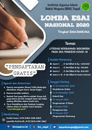 Check spelling or type a new query. Lomba Esai Nasional 2020 Institut Agama Islam Bakti Negara Tegal