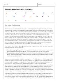 Choosing what insight to gather is usually half the work in research. Sampling Techniques Research Methods And Statistics Sandeep Kumar Academia Edu