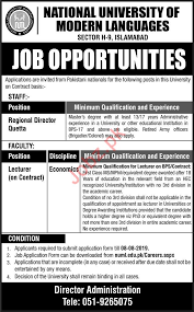 604 doubts answered & 8 best answers. Numl Jobs 2019 For Regional Director Economics Lecturer 2021 Job Advertisement Pakistan