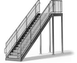 Straight aluminium staircase and wall balcony stairs to access the garden from the 1st floor. Commercial Stairs Ibc Compliant Premade Staircases Bolt Together