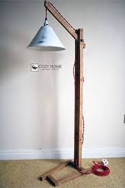 Vintage Wooden Stand Lamp Floor Lamp Standing Bedside Lamps Rustic Wooden Stand Decor