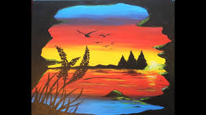Sunsets are magical, and they are a natural phenomenon that translates well into the canvas! Sea Cave At Sunset Easy Acrylic Painting Tutorial For Beginners How To Paint Step By Ste Painting Acrylic Painting Tutorials Acrylic Painting For Beginners