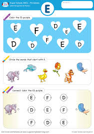 Matching letters of the alphabet is a great place to start with letter recognition. Letter Recognition Phonics Worksheet E Uppercase Super Simple