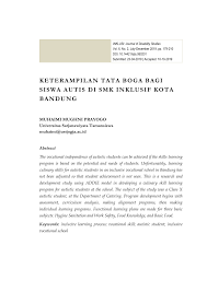 Di jurusan tata boga akan melakukan kegiatan yang berkaitan dengan memasak, penyajian masakan, serta pemahaman yang komperhensif tentang yuk simak materi yang akan didapatkan ketika masuk smk jurusan tata boga. Pdf Keterampilan Tata Boga Bagi Siswa Autis Di Smk Inklusif Kota Bandung