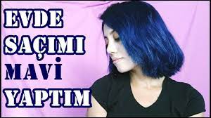 Sacim Mavi Oldu Evde Kolay Sac Acma Ve Boyama Youtube