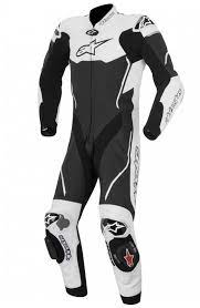 Combinezon Alpinestars Atem Black White Motorcycle Suit Races Outfit Motorcycle Outfit
