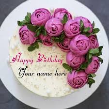 Happy Birthday Cake With Name Edit For Brother Flower Birthday Cake With Name Edit Beauty Fzl99 In 2020 Birthday Cake With Flowers Creative Birthday Cakes Birthday Wishes Cake