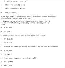 Image result for Lung Function Questionnaire