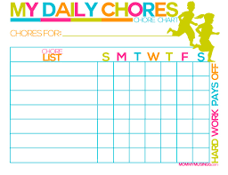 Toddler Chore Charts Chore Charts For Kids Printable Daily