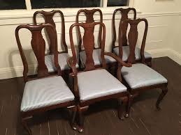 Set Of 6 Ethan Allen Georgian Court Queen Anne Dining Chairs With Table Cherry Dining Chairs Georgian Court Chair