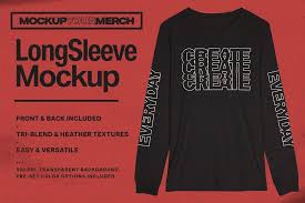 Long Sleeve Merch Mockup Clothing Mockup Long Sleeve Freelance Graphic Design