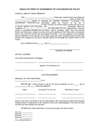Maybe you would like to learn more about one of these? Fillable Online Babsoluteb Deed Of Bassignmentb Of Life Insurance Policy Cocolife Fax Email Print Pdffiller