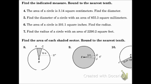 / download the attachments for any worksheets/notes that you need. Geometry 11 3 Areas Of Circles And Sectors Youtube