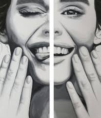 Smile (Diptych), original painting, Oil