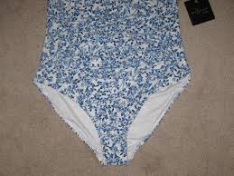 Blue Nip Tuck Twist Front Multifit Floral Print One Piece Bathing Suit Size 10 M 62 Off Retail