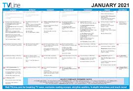 The play of colors makes this free 2021 calendar fun to use. Tv Calendar January 2021 Premiere Finale Dates Tvline