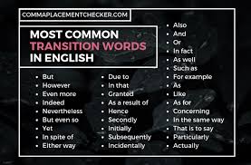 Comma Helper Free Transition Words Essay Help English Writing