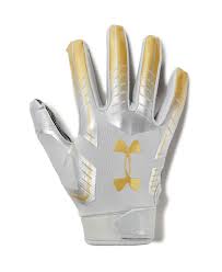 F6 Le Mens American Football Gloves Metallic Silver
