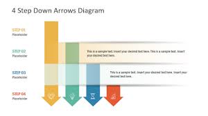 4 step down arrows powerpoint template