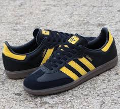Black And Yellow Adidas Shoes A Crackin Pair Of Samba In Black And Yellow Sneakers Men Fashion Adidas Samba Yellow Adidas