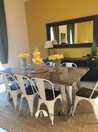 Furniture Made From Railway Sleeper Wood Dining Table And Large Wall Mirror Adds A Warm Rusticity To Your Home Wood Dining Table Furniture Making Furniture