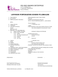Dengan pemahaman ini, kita tahu bahwa menulis laporan penelitian adalah bagian penting dari seri. Contoh Laporan Penyiasatan Aduan Pelanggan