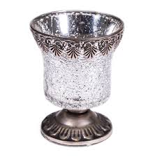 Votive candle holders helps maximize the burn time of the votive candles. Silver Mercury Votive Candle Holder On Pedestal W Metal Rim 4 Tall 6 Pack