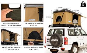 Kings hard top roof top tent. Adventure Kings Kwiky Hard Shell Pop Up Roof Top Tent Waterproof 50mm Mattress Amazon Com Au Sports Fitness Outdoors