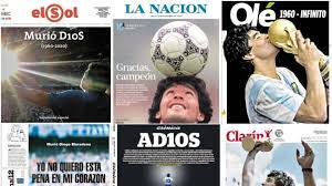 Sueño bendito, la serie de amazon prime video que retrata la vida de diego maradona, su hijo … Argentina Llora Por La Muerte De Diego Maradona Las Portadas De Los Diarios Del Pais