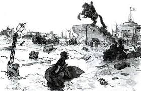 Equestrian definition, of or relating to horseback riding or horseback riders: Illustration To Pushkin S Poem The Bronze Horseman By Alexander Benoit Benoit Alexander