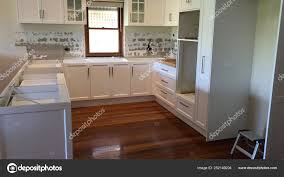stone bench tops white cupboards white