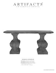 Artifacts International Cast Stone Fiberstone Console Tables Console Table Cast Stone Console