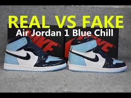 Real Vs Fake Air Jordan 1 Blue Chill Comparison Youtube