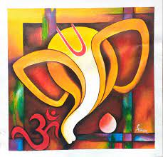 Acrylic on canvas in india on artzyme.com. Abstract Ganesha Acrylic Painting On 12 12 Canvas Original Acrylic Painting Indian Modern Art Wall Decor Abstra Ganesha Acrylic Painting Painting Art Diary