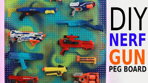 Nerf gun rack backlite by led's. Diy Nerf Gun Camo Peg Board Youtube