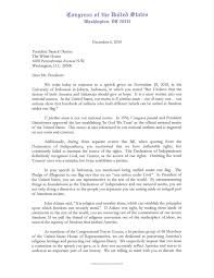 Dear president _ (write the president's name here), in the body of the letter, you should first briefly introduce yourself. An Actual Letter From Congress To President Obama Questioning With Boldness